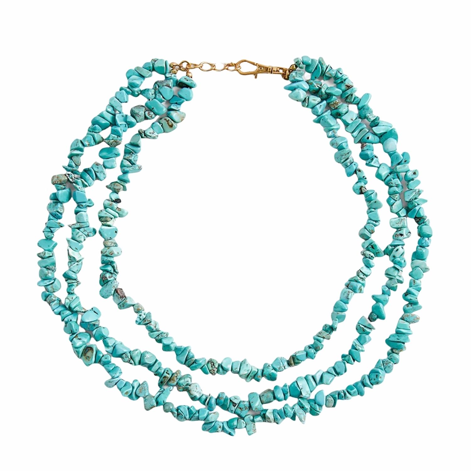 Colier in 3 straturi, cu pietre turquoise, Edith C8 fotografia produsului View 6 L
