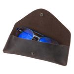 Etui/toc ochelari din piele naturala maro/vintage, Unika fotografia produsului View 5 S