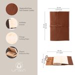 Jurnal piele naturala Vintage, Unika, maro deschis fotografia produsului View 4 S