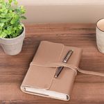 Jurnal piele naturala Vintage, Unika, nude rose fotografia produsului View 3 S