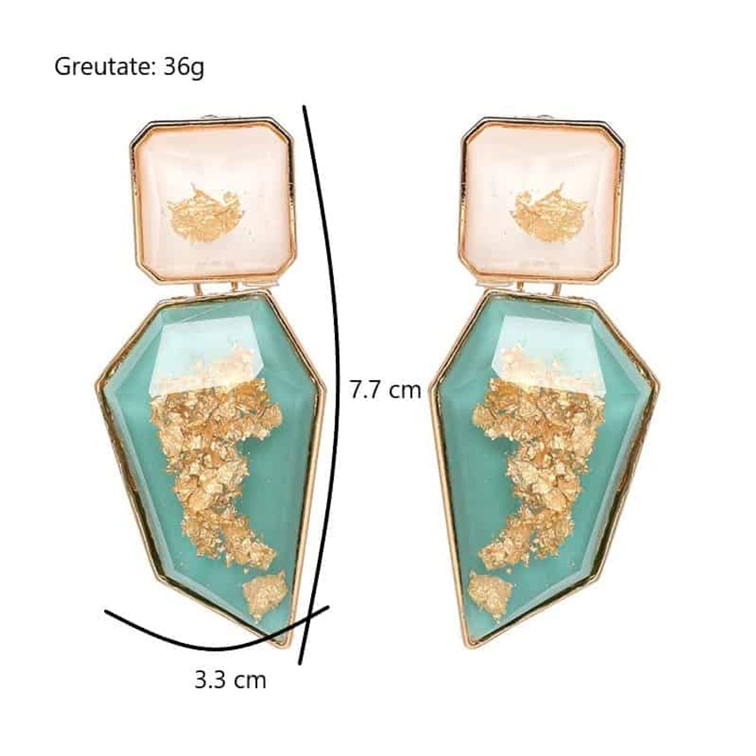 Cercei forme geometrice, turquoise, Ellsif C7 fotografia produsului View 2 L