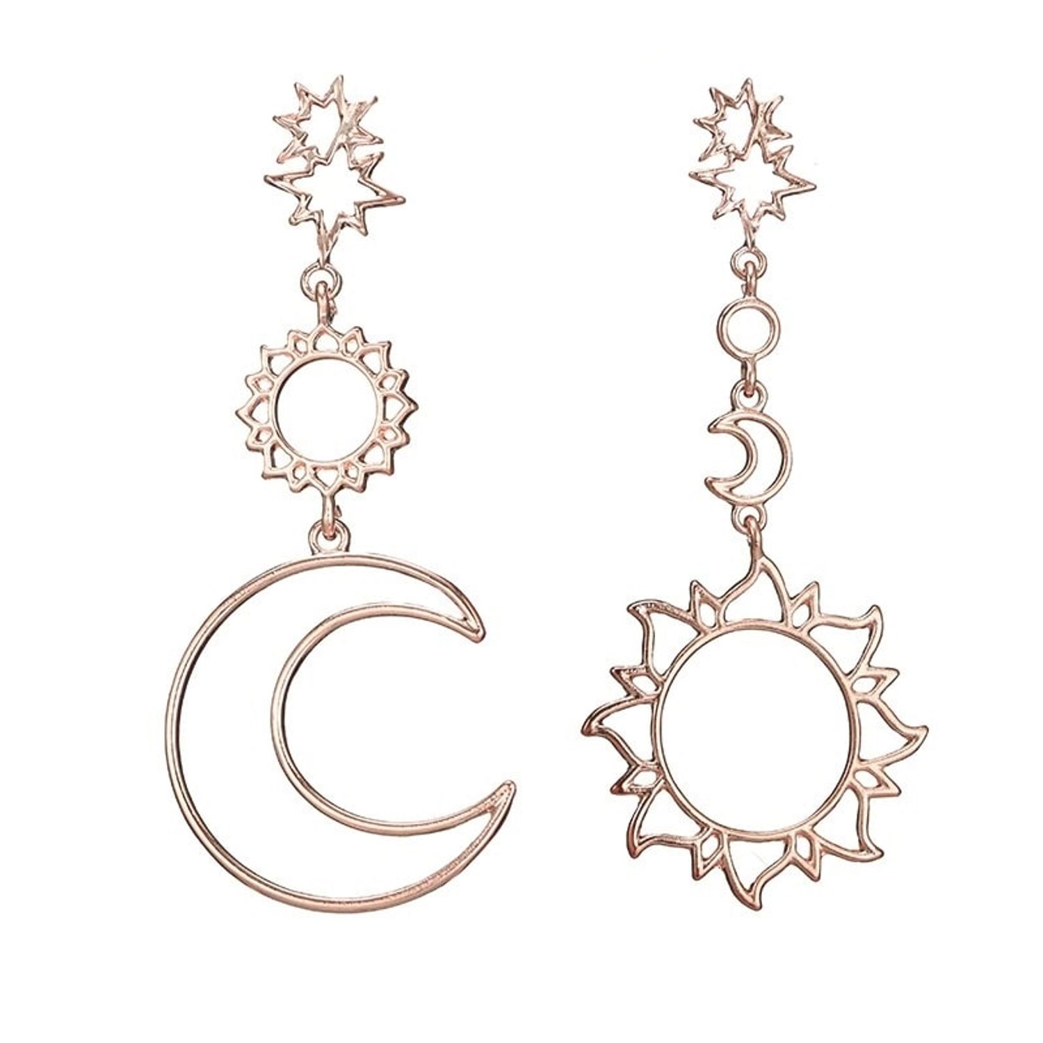 Cercei rose gold, soare si luna, Olefine C8 OUT fotografia produsului