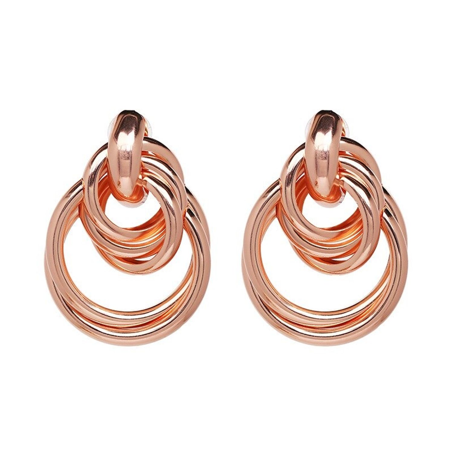 Cercei rose gold, rotunzi, Franja C8 fotografia produsului