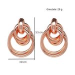 Cercei rose gold, rotunzi, Franja C8 fotografia produsului View 2 S