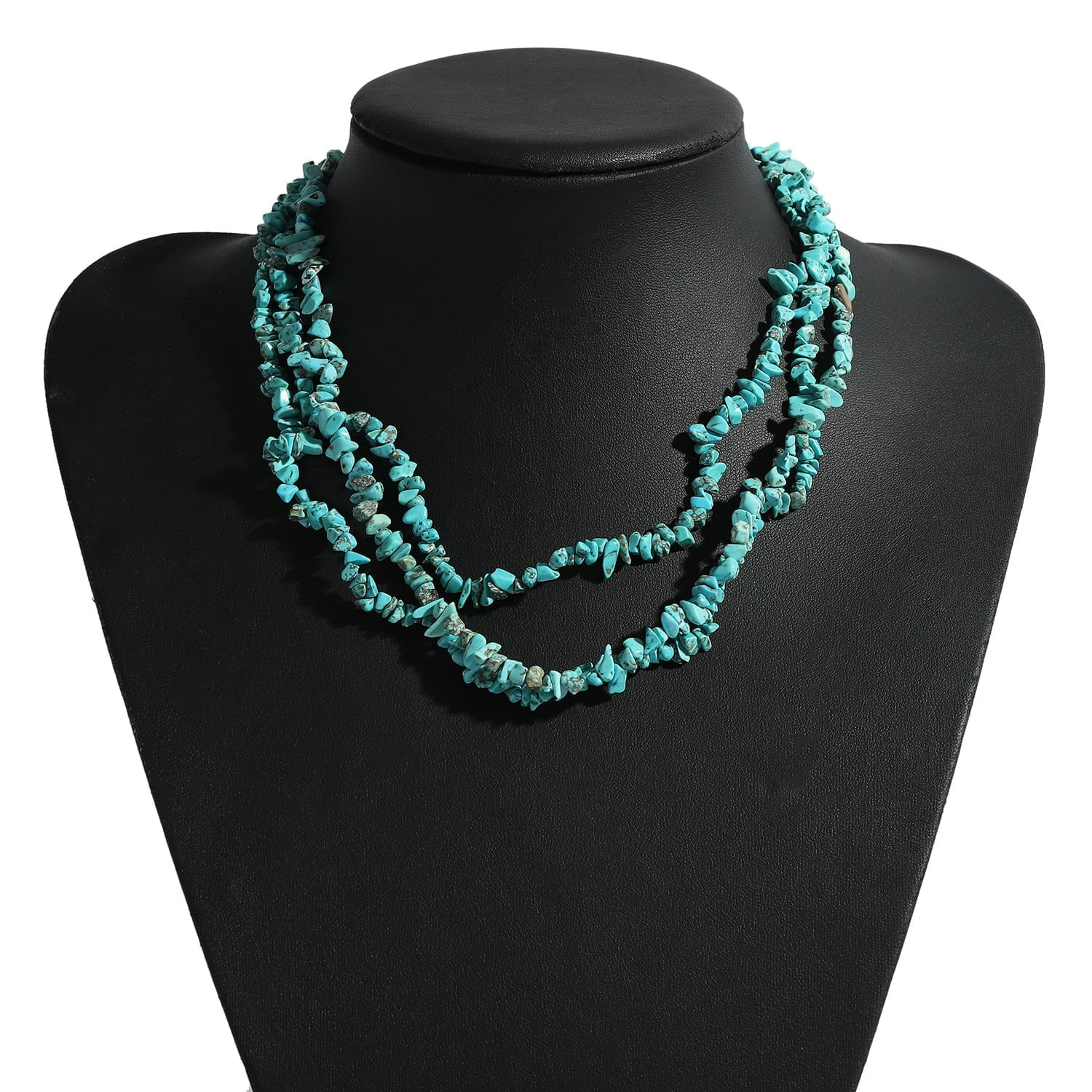 Colier in 3 straturi, cu pietre turquoise, Edith C8 fotografia produsului View 2 L