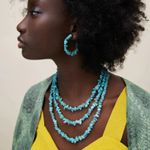 Colier in 3 straturi, cu pietre turquoise, Edith C8 fotografia produsului