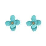 Cercei aurii, cu floare turquoise, Franciska C8 OUT fotografia produsului