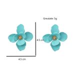 Cercei aurii, cu floare turquoise, Franciska C8 OUT fotografia produsului View 3 S