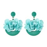 Cercei rotunzi cu floare, turquoise, Arvida C1 OUT fotografia produsului