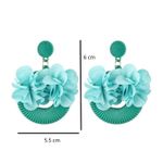 Cercei rotunzi cu floare, turquoise, Arvida C1 OUT fotografia produsului View 2 S