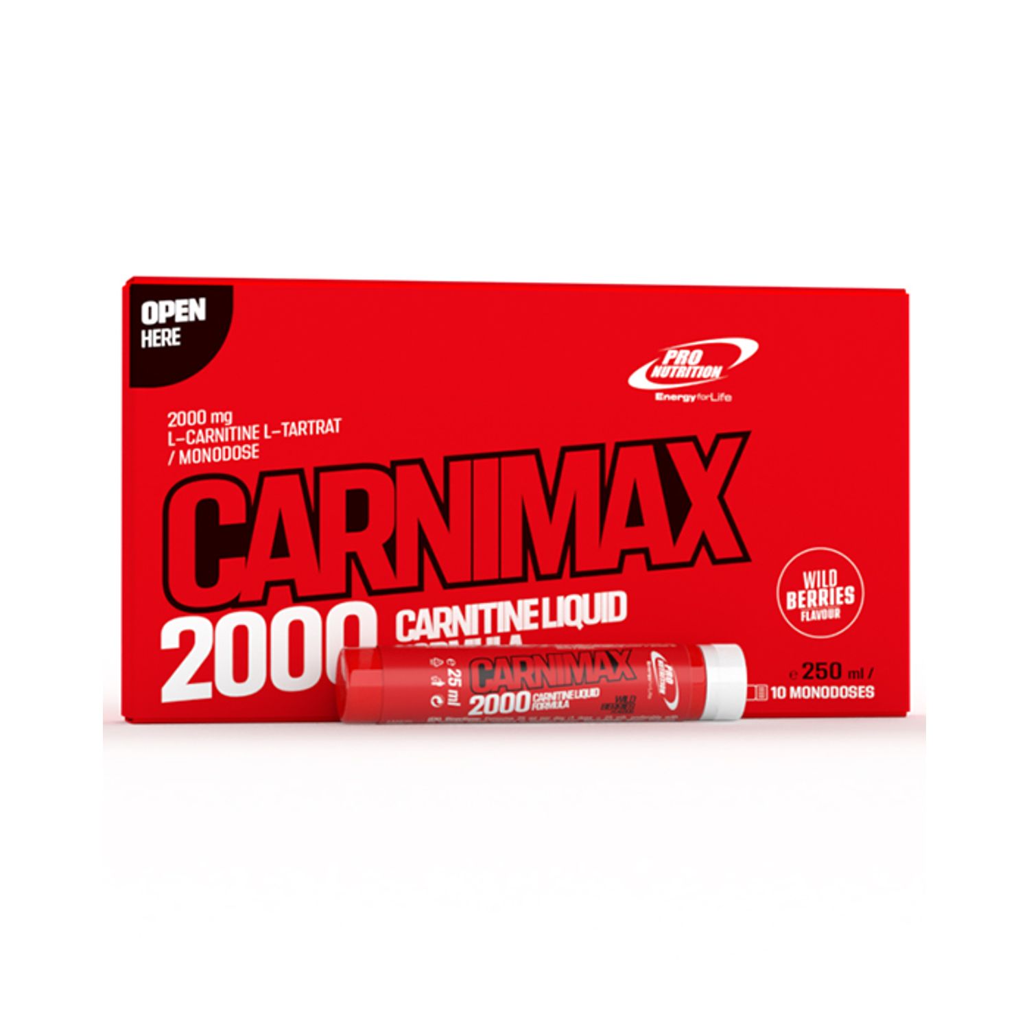 Carnitina lichida, Carnimax 2000 Fructe de padure 10 monodoze x 25 ml fotografia produsului
