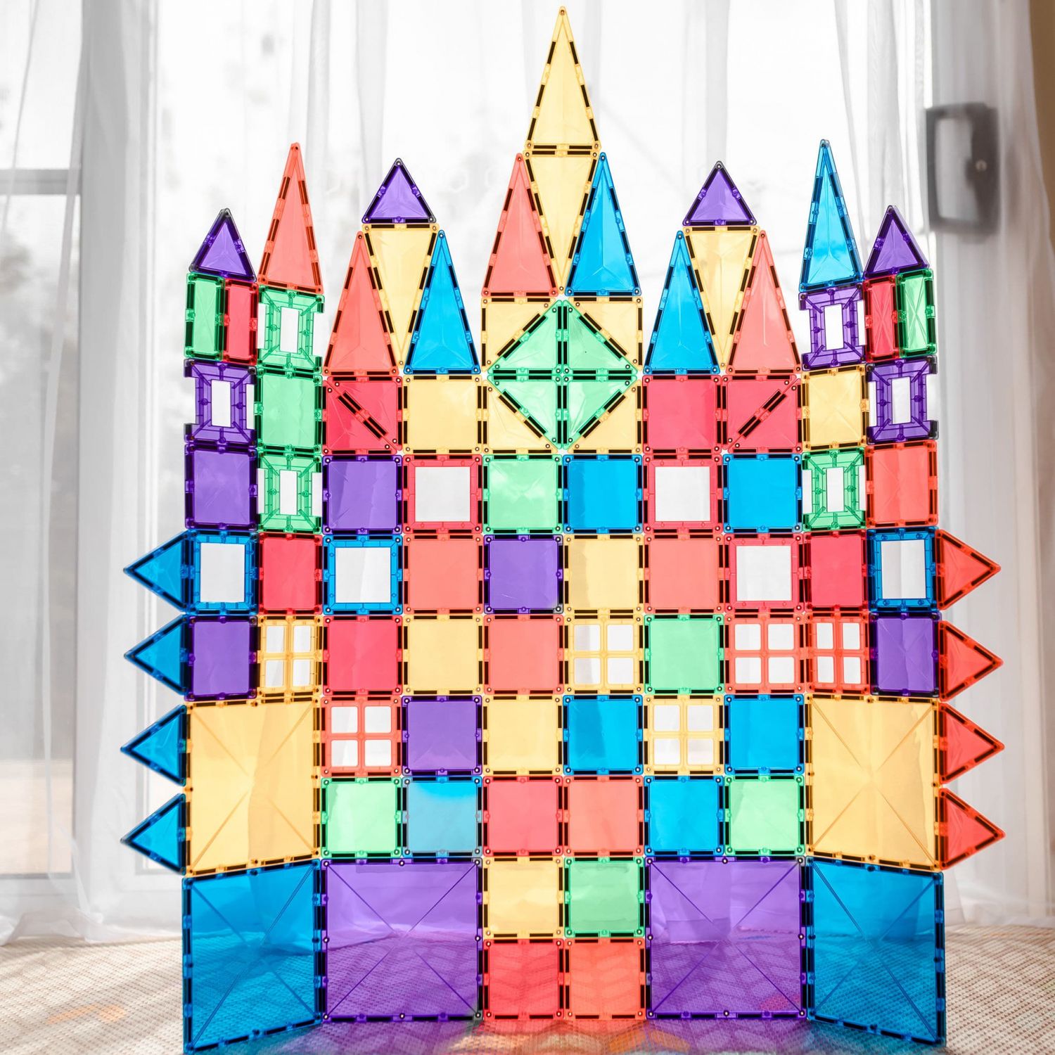 Magnetic Tiles Set constructie magnetic, 100 piese, creativitate fotografia produsului