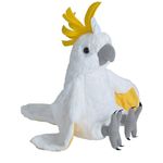 Papagal Cacadu Umbrelat Alb - Jucarie Plus 30 cm fotografia produsului