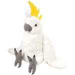 Papagal Cacadu Umbrelat Alb - Jucarie Plus 30 cm fotografia produsului View 2 S