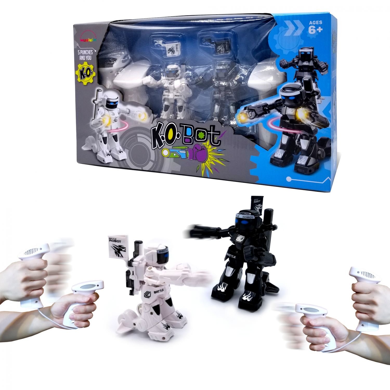 Set de 2 roboti cu telecomanda, pentru copii - KO Bot fotografia produsului