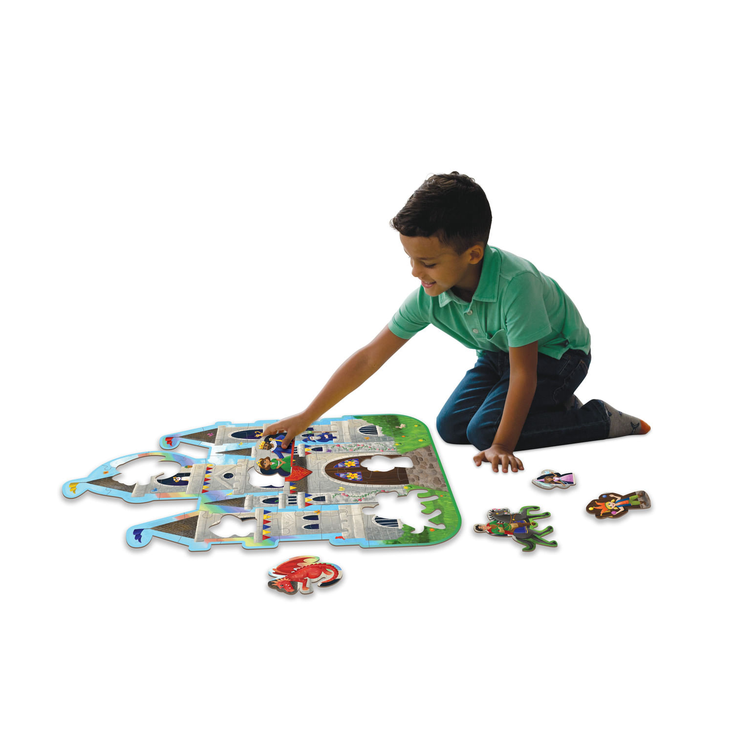Puzzle de podea in forma de castel cu personaje si dragoni Castle Floor Puzzle fotografia produsului View 2 L