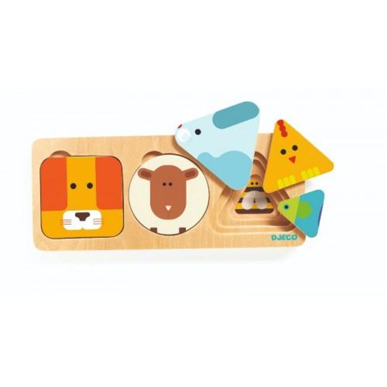 Puzzle incastru - Forme animale si colori fotografia produsului View 2 L