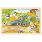 Puzzle din lemn micul tractor fotografia produsului