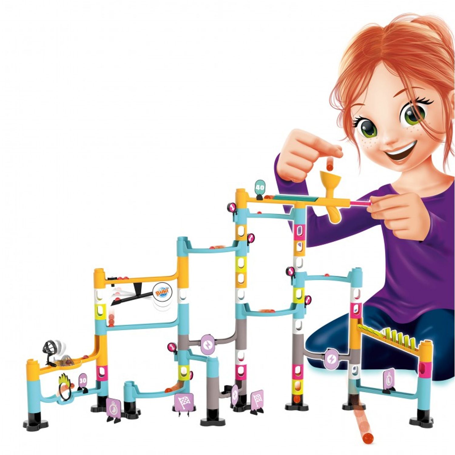 Joc traseu cu bile, 53 de piese, cursa marble run fotografia produsului View 2 L