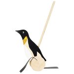 Jucarie de impins din lemn cu bat- Pinguin fotografia produsului