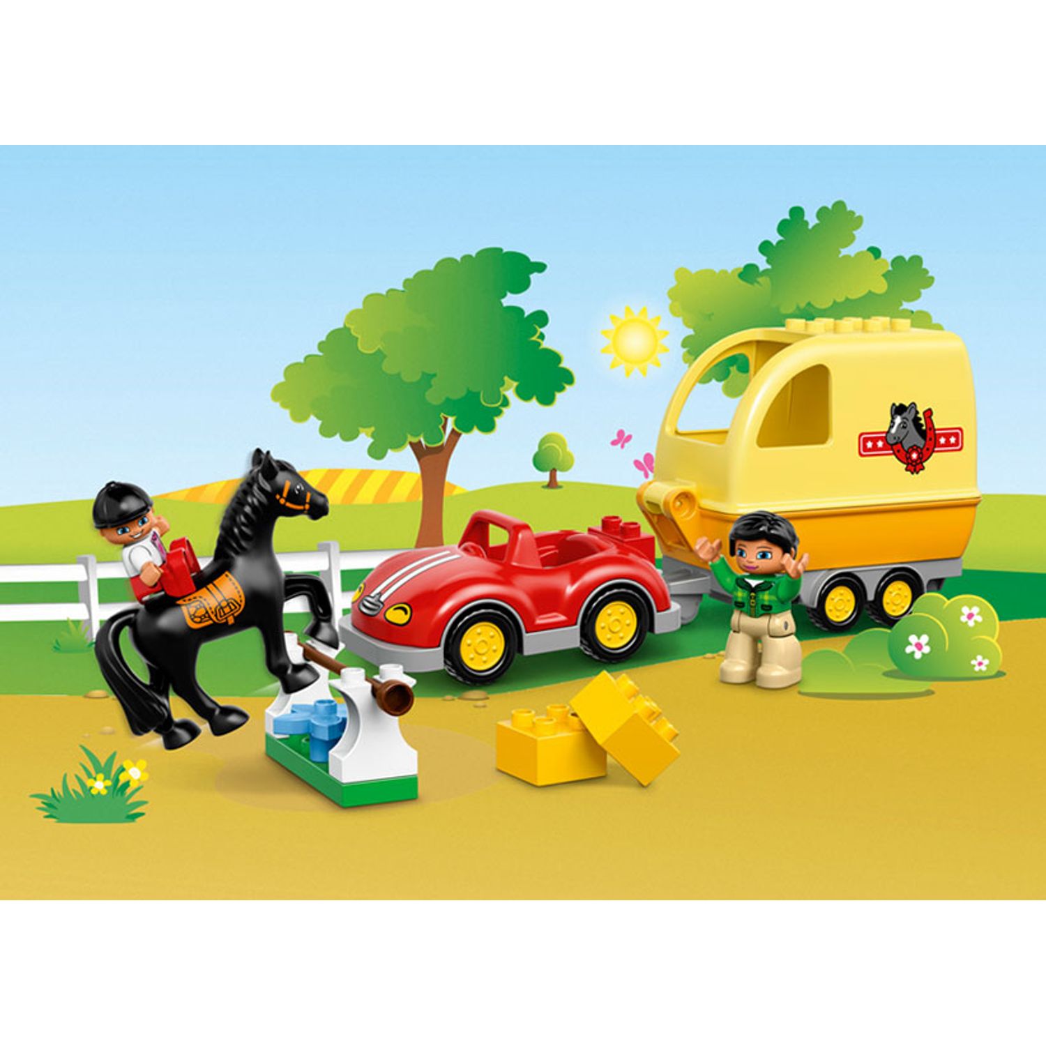 LEGO DUPLO - Masina cu remorca pentru cai (10807), 15 piese fotografia produsului View 4 L