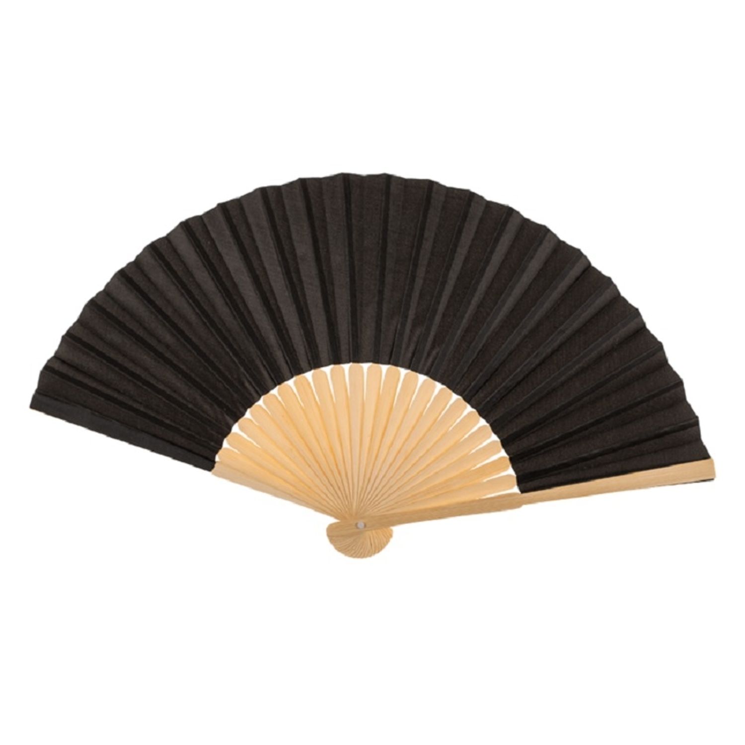 Evantai cu maner din bambus, 40 cm, Gonga&reg; Negru fotografia produsului