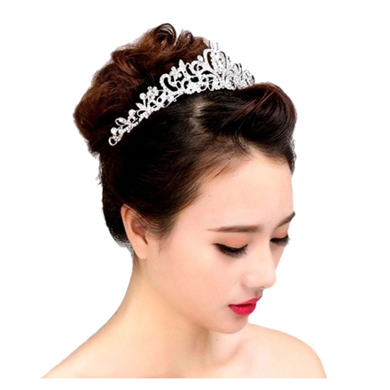 Diadema de nunta, Model printesa, Gonga&reg; Argintiu fotografia produsului View 4 L