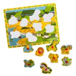 Puzzle din lemn cu animale din jungla, 8 piese, Gonga&reg; fotografia produsului View 2 S