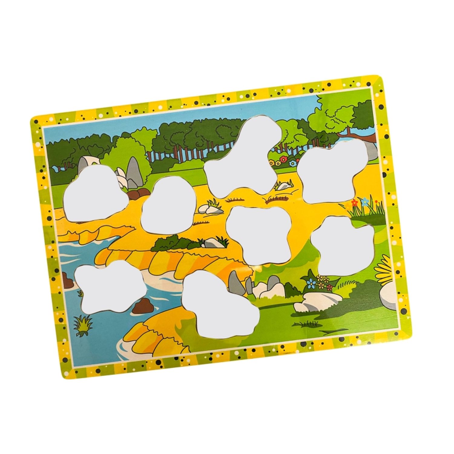 Puzzle din lemn cu animale din jungla, 8 piese, Gonga&reg; fotografia produsului View 3 L