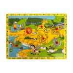 Puzzle din lemn cu animale din jungla, 8 piese, Gonga&reg; fotografia produsului
