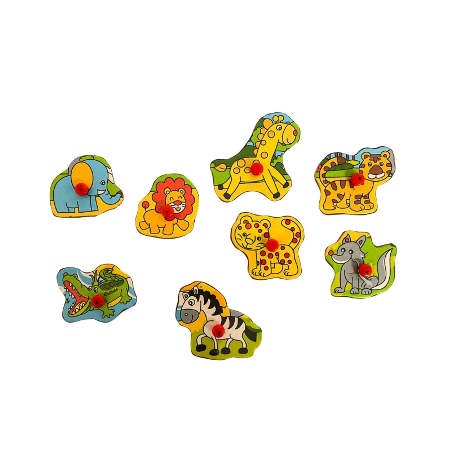 Puzzle din lemn cu animale din jungla, 8 piese, Gonga&reg; fotografia produsului View 4 L