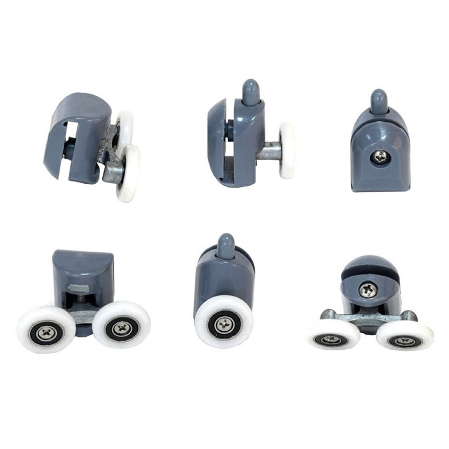 Set de 8 rotile pentru cabine de dus, din plastic dur, Gonga&reg; Gri fotografia produsului View 2 L
