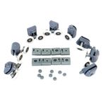 Set de 8 rotile pentru cabine de dus, din plastic dur, Gonga&reg; Gri fotografia produsului