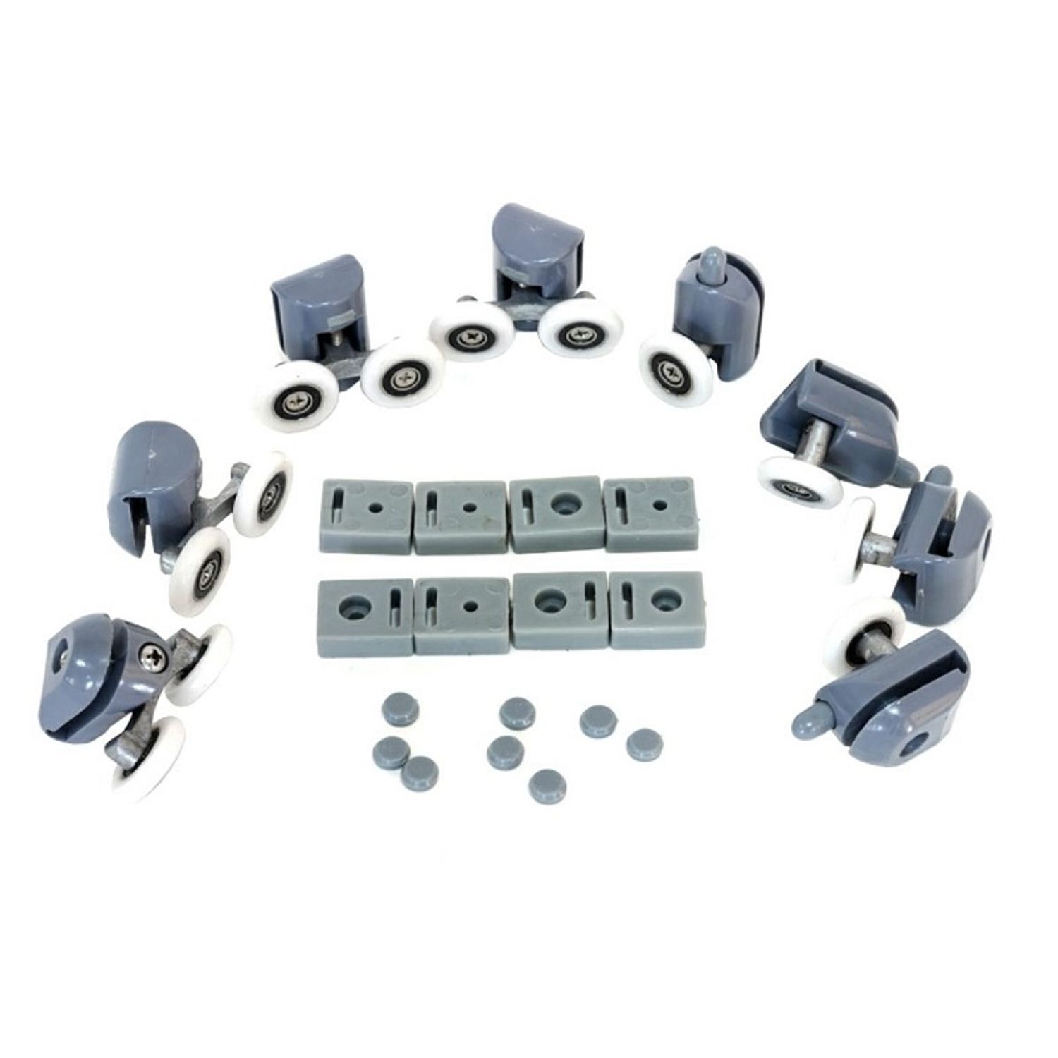 Set de 8 rotile pentru cabine de dus, din plastic dur, Gonga&reg; Gri fotografia produsului