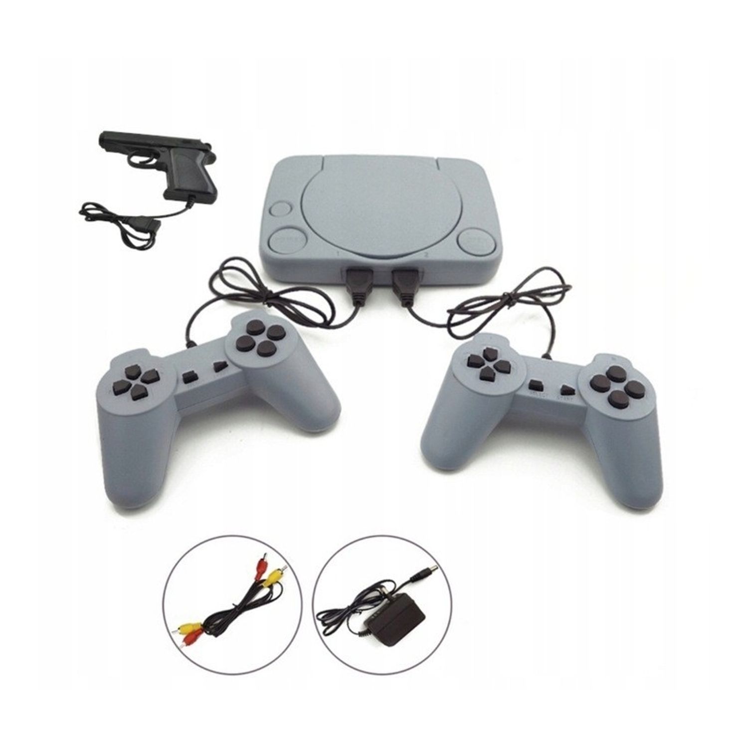 Consola pentru jocuri de televizor, 2x controller, gri, Gonga&reg; fotografia produsului View 4 L