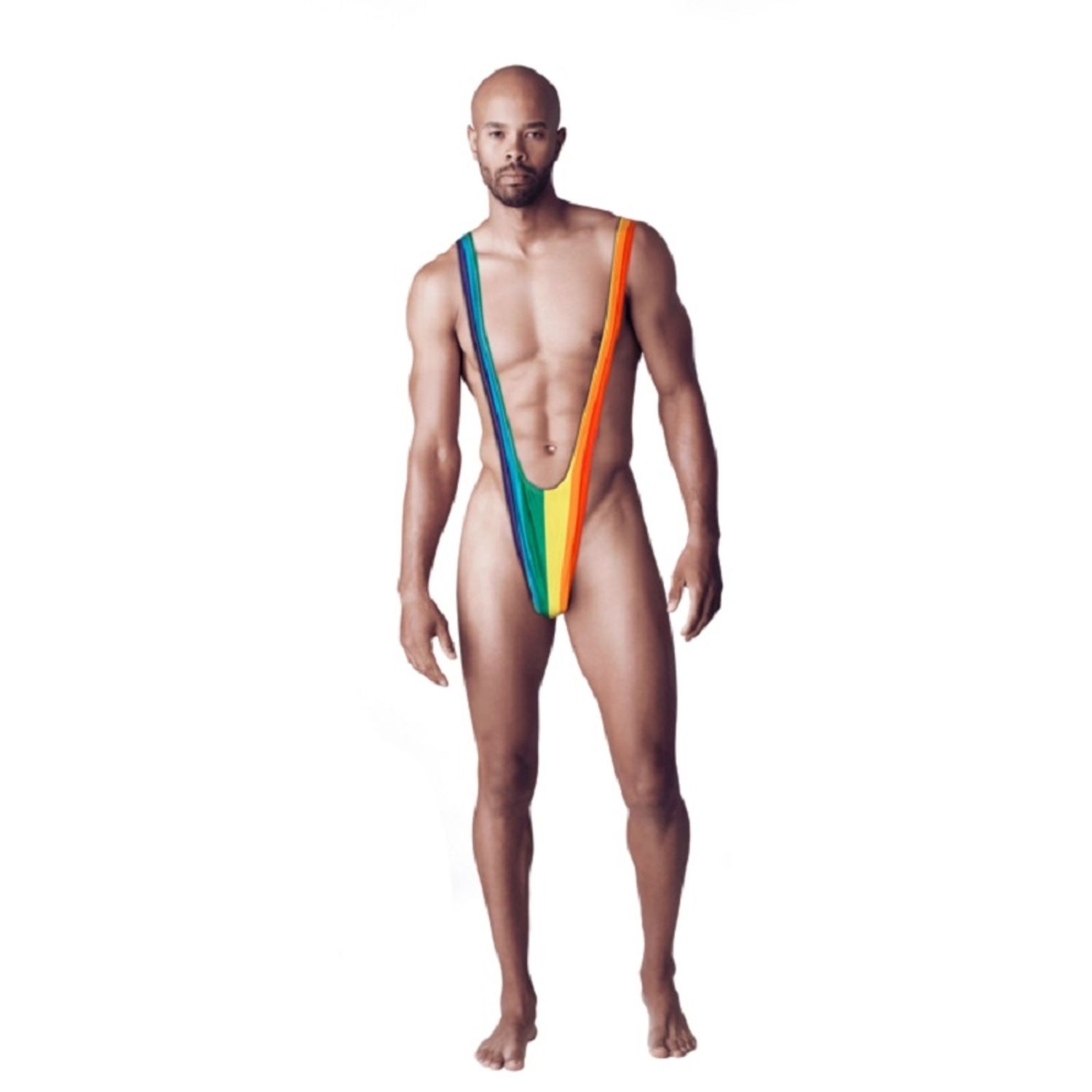 Costumul de baie Mankini pentru bărbați, model Borat, curcubeu, Gonga® Rainbow fotografia produsului View 2 L