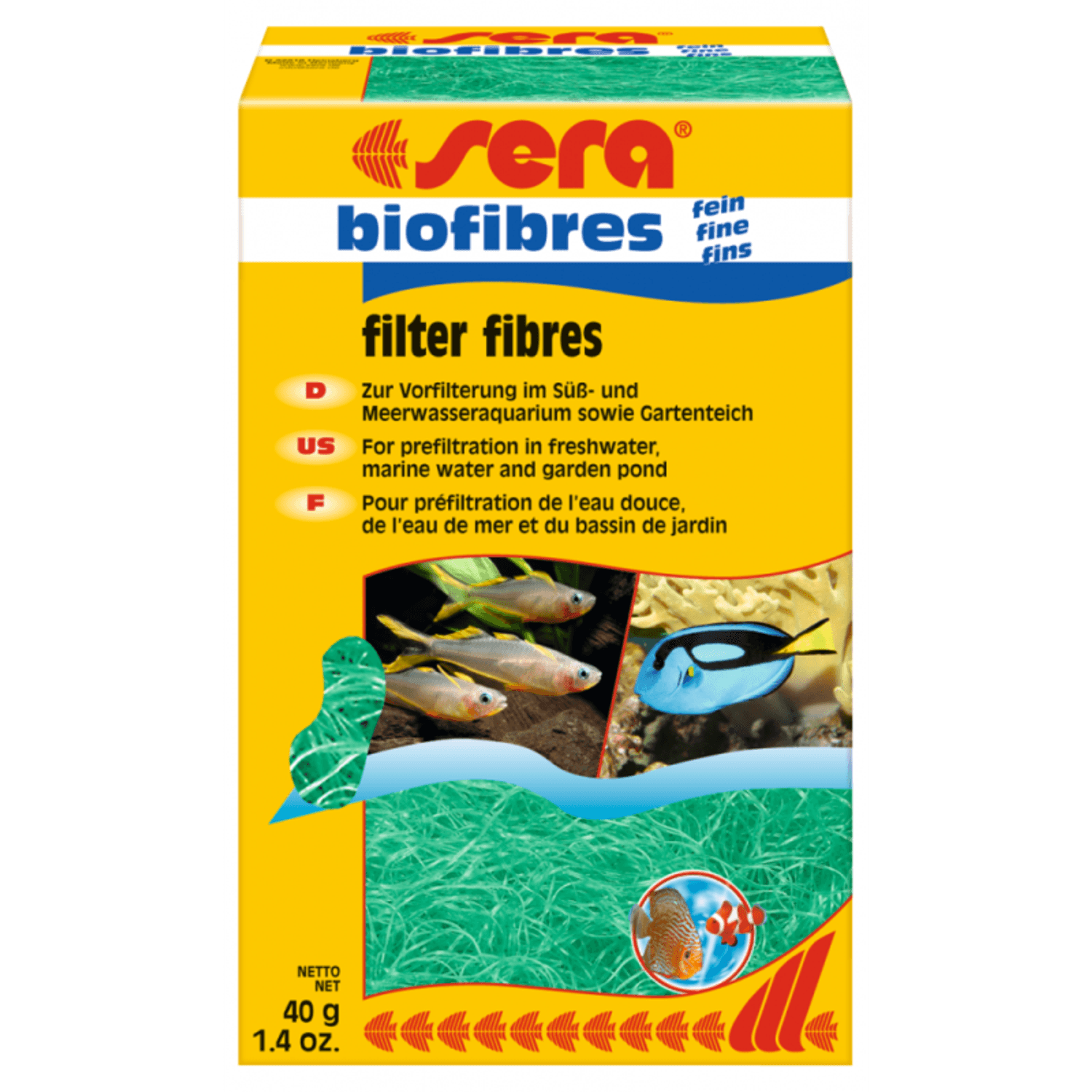 Material filtrant SERA Biofibres Fine, 40 g Verde fotografia produsului View 3 L