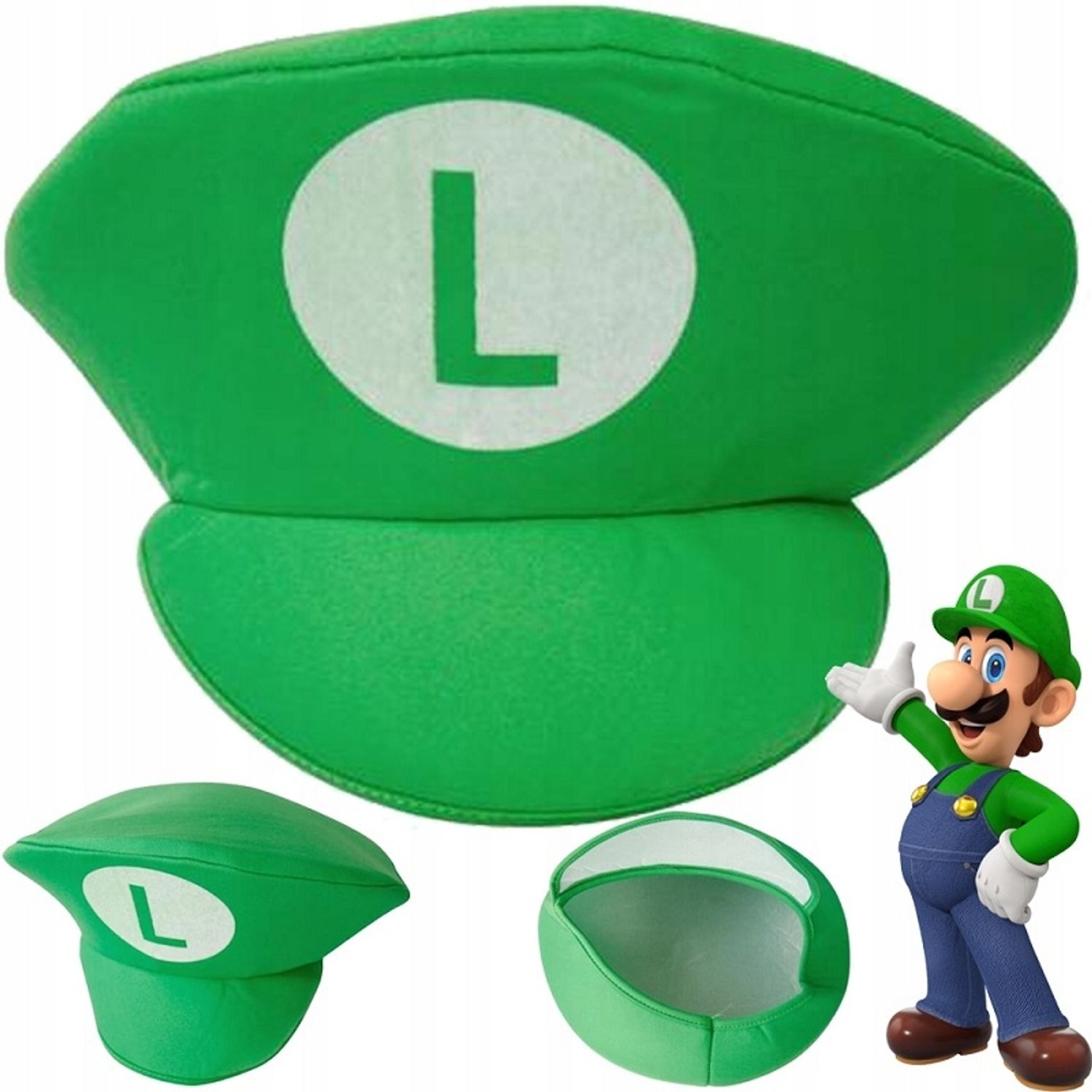 Palarie carnaval model Super Mario, circumferinta 54 cm Verde fotografia produsului View 4 L