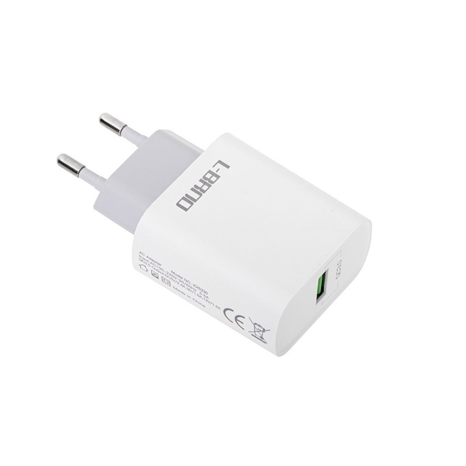 &Icirc;ncarcator Usb de perete,incarcare rapida 15W,L-BRNO Alb fotografia produsului