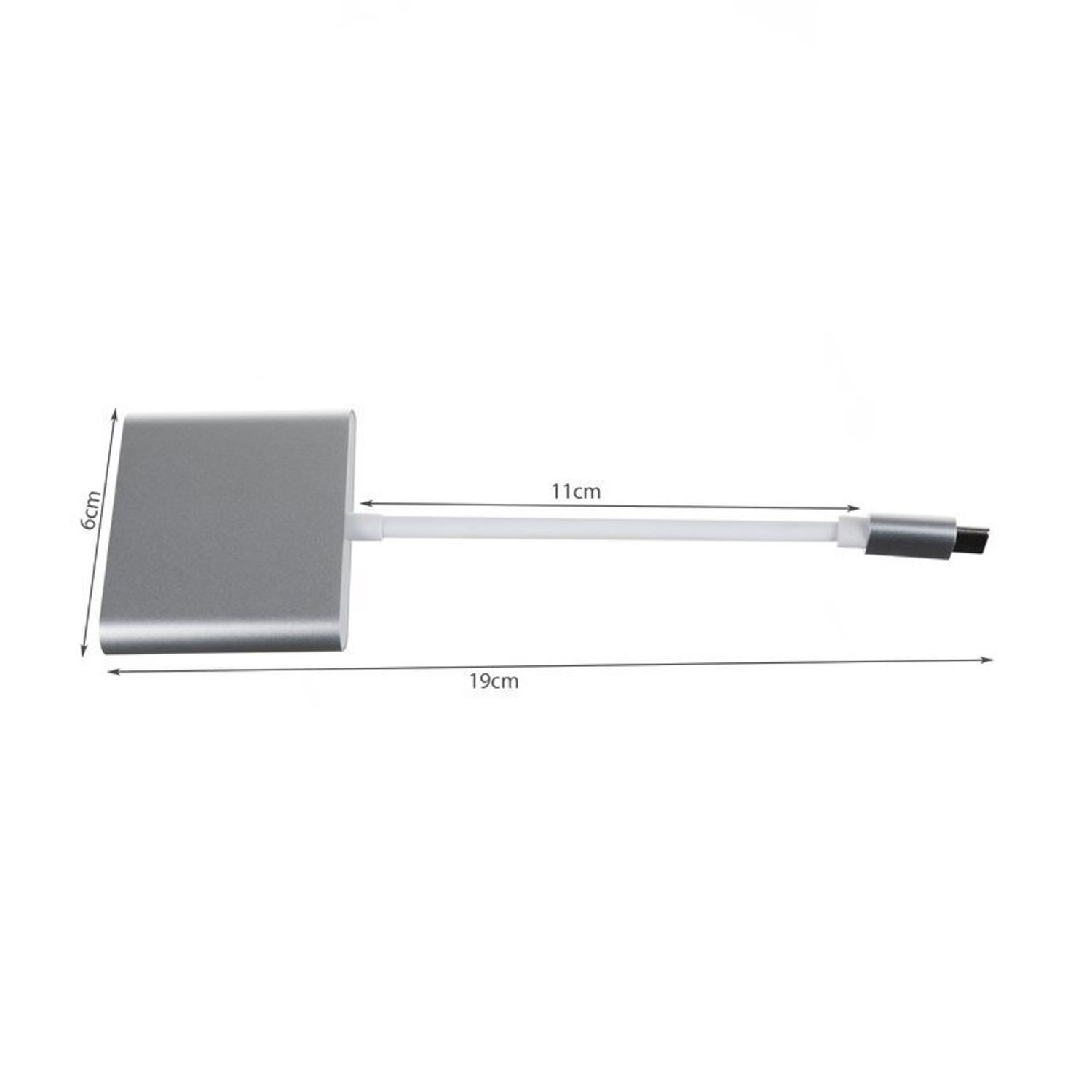 Adaptor 3 in 1, HUB USB-C HDMI, Gonga&reg; Argintiu fotografia produsului View 3 L