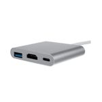 Adaptor 3 in 1, HUB USB-C HDMI, Gonga&reg; Argintiu fotografia produsului View 4 S