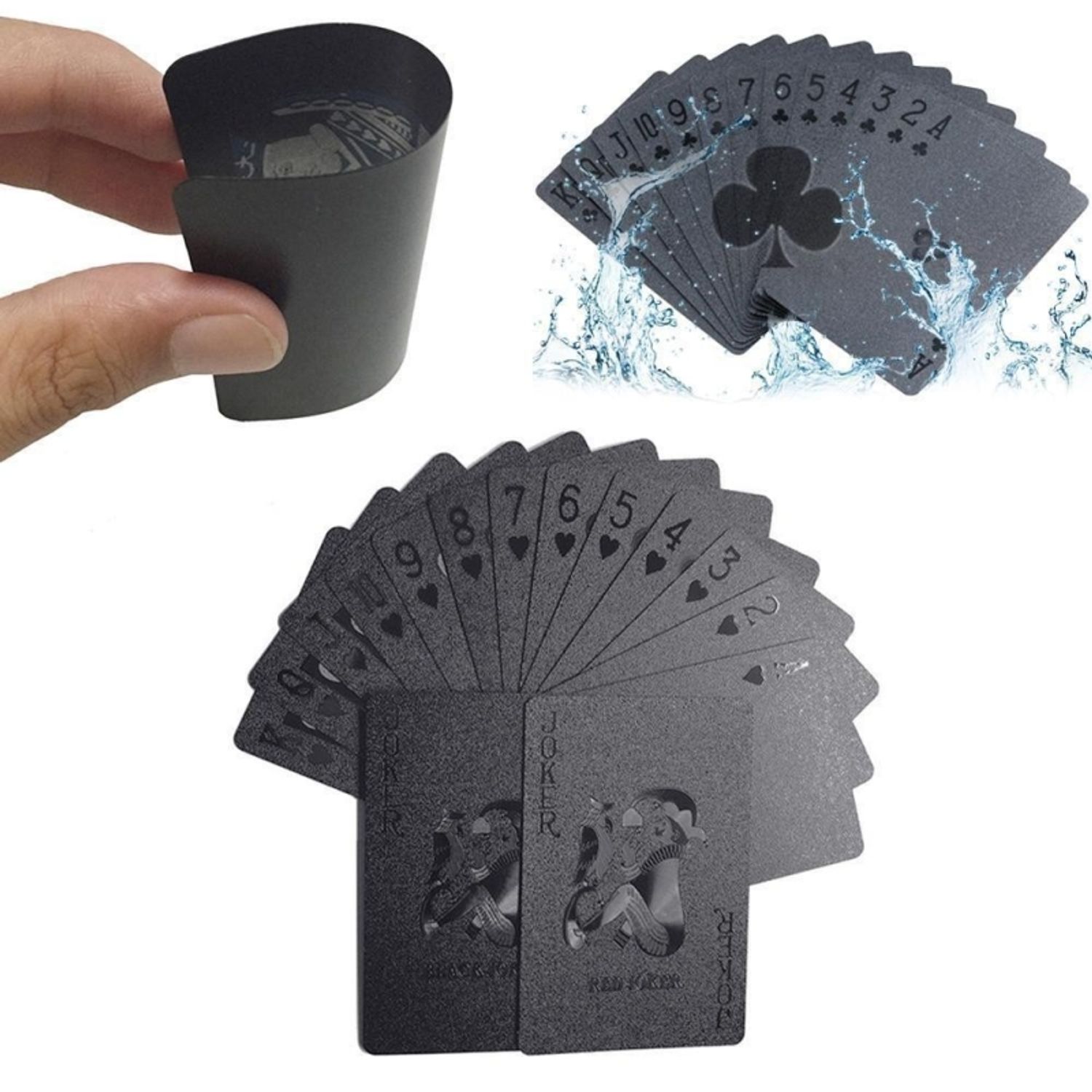 Carti de joc, rezistente la apa, negru, Gonga&reg; Negru fotografia produsului View 3 L