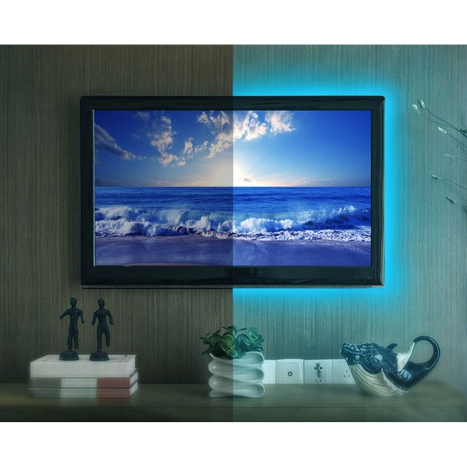 Banda LED RGB pentru spatele televizorului, 4x50cm, Gonga&reg; Multicolor fotografia produsului View 3 L
