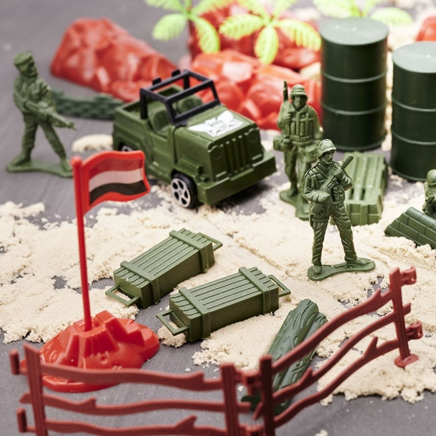 Set figurine, soldati, baza militara cu 307 elemente, Gonga&reg; Verde fotografia produsului View 4 L