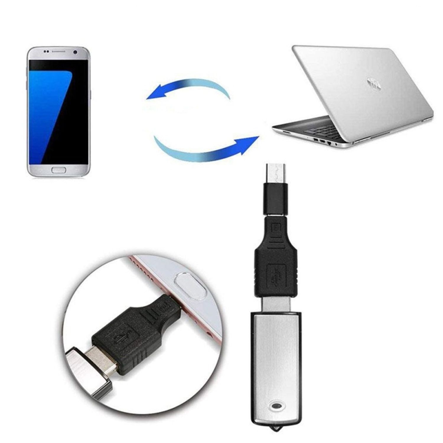 Mini reportofon in forma de stick USB, 8 GB, negru fotografia produsului View 3 L