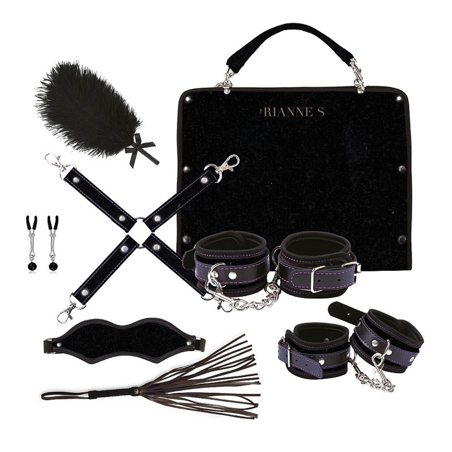 Set erotic exclusiv BDSM cu geantă, 7 accesorii, Gonga&reg; fotografia produsului