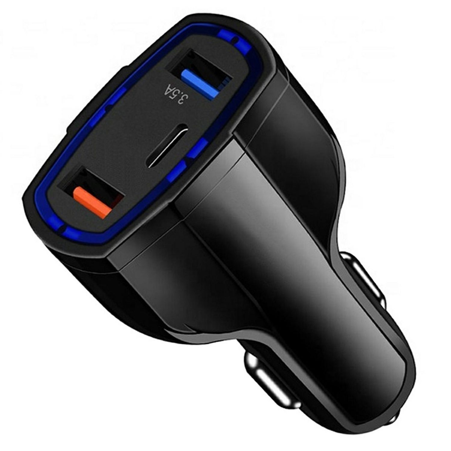 Incarcator Auto 2x USB si 1x USB-C, Gonga&reg; Negru fotografia produsului