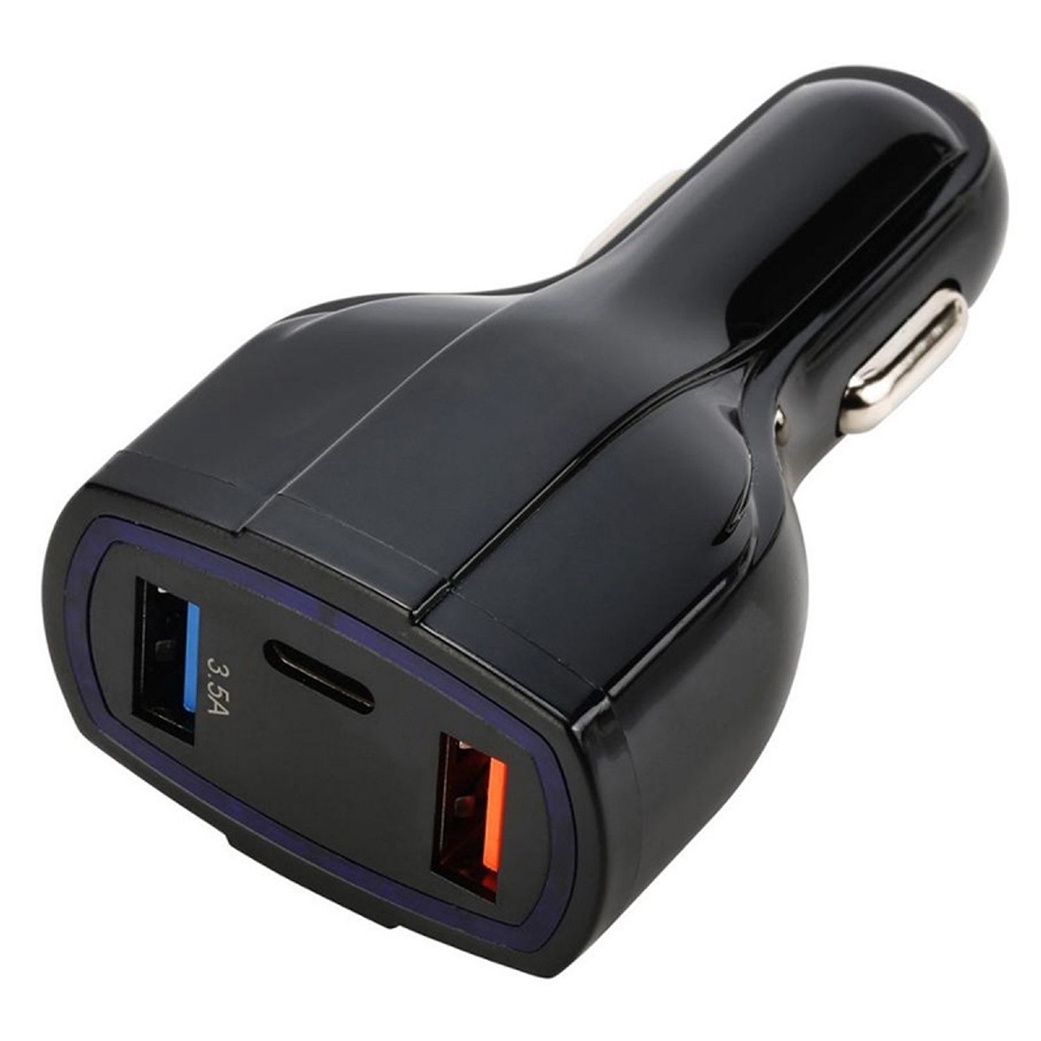Incarcator Auto 2x USB si 1x USB-C, Gonga&reg; Negru fotografia produsului View 4 L
