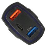 Incarcator Auto 2x USB si 1x USB-C, Gonga&reg; Negru fotografia produsului View 5 S