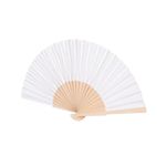 Evantai cu maner din bambus, 40 cm, Gonga® Alb fotografia produsului